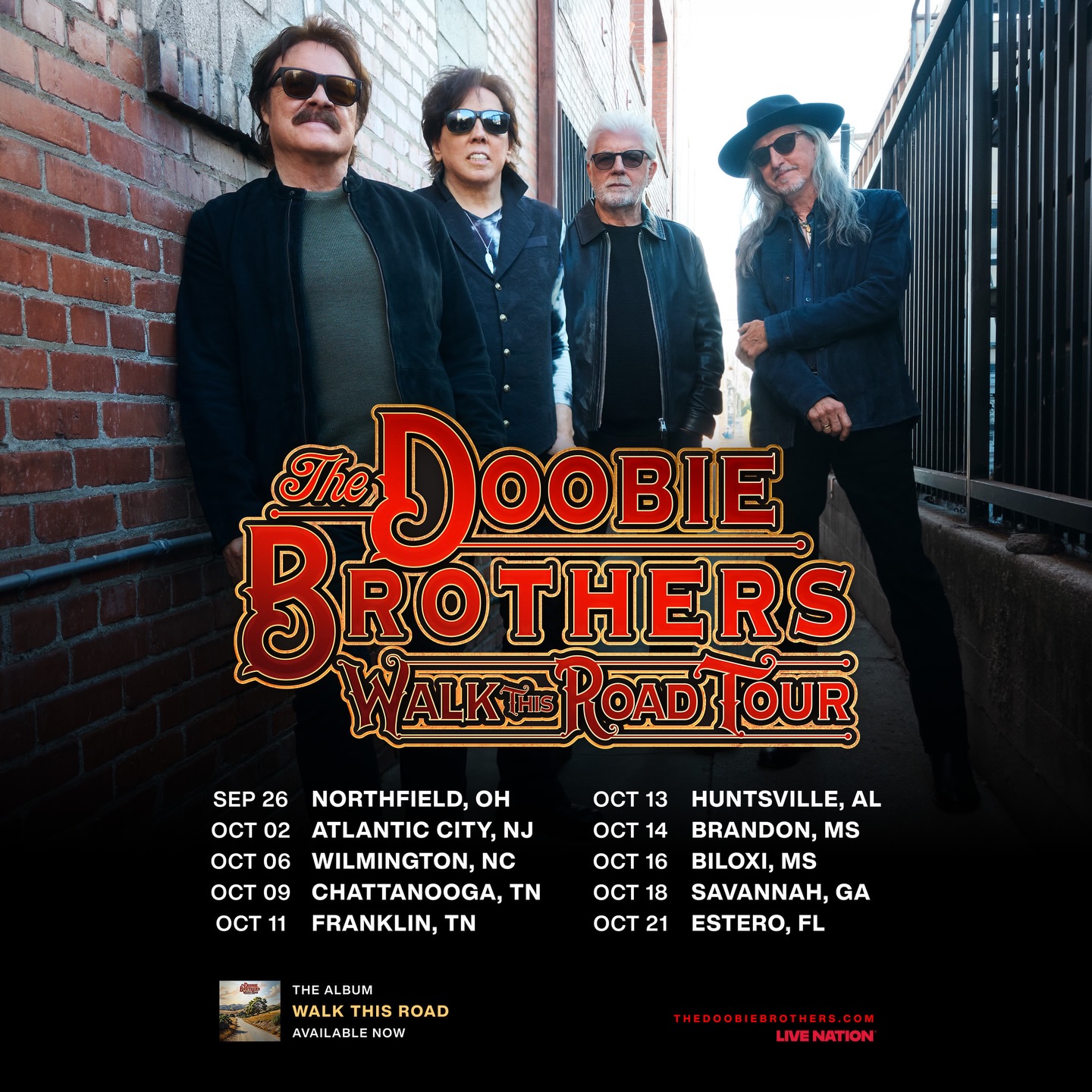 The Doobie Brothers Walk This Road Tour Poster 2026